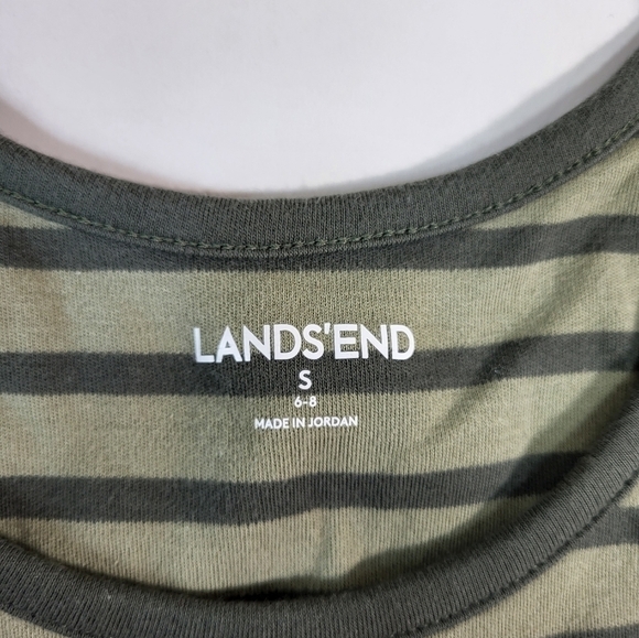 Land's End Green Stripped Long Tank Top - Picture 7 of 7